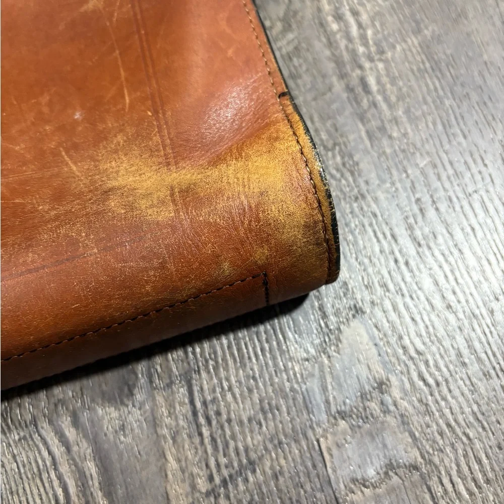 Vintage Schlesinger Brothers California Ranch Hide Leather Document Briefcase